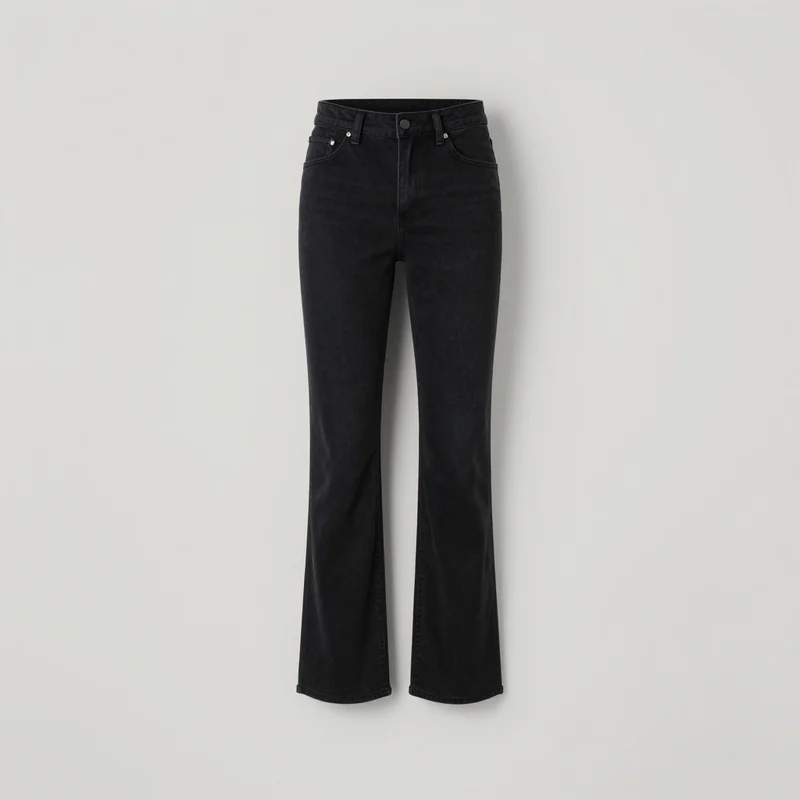 Black straight leg jeans, illustration of this kind of item