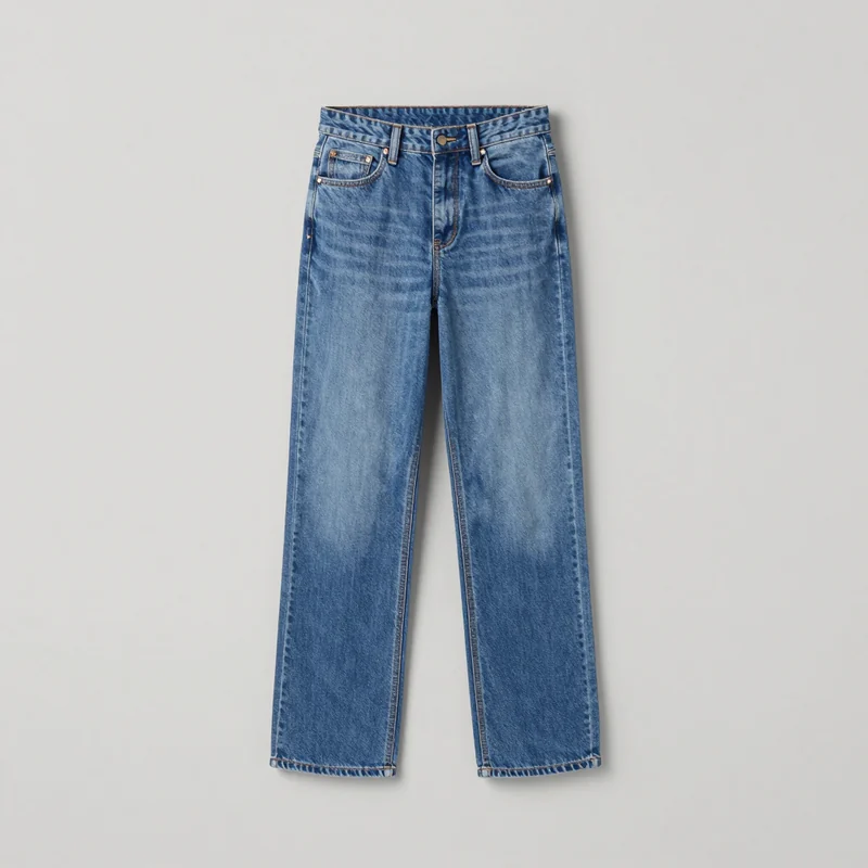 Straight blue jeans, illustration of this kind of item