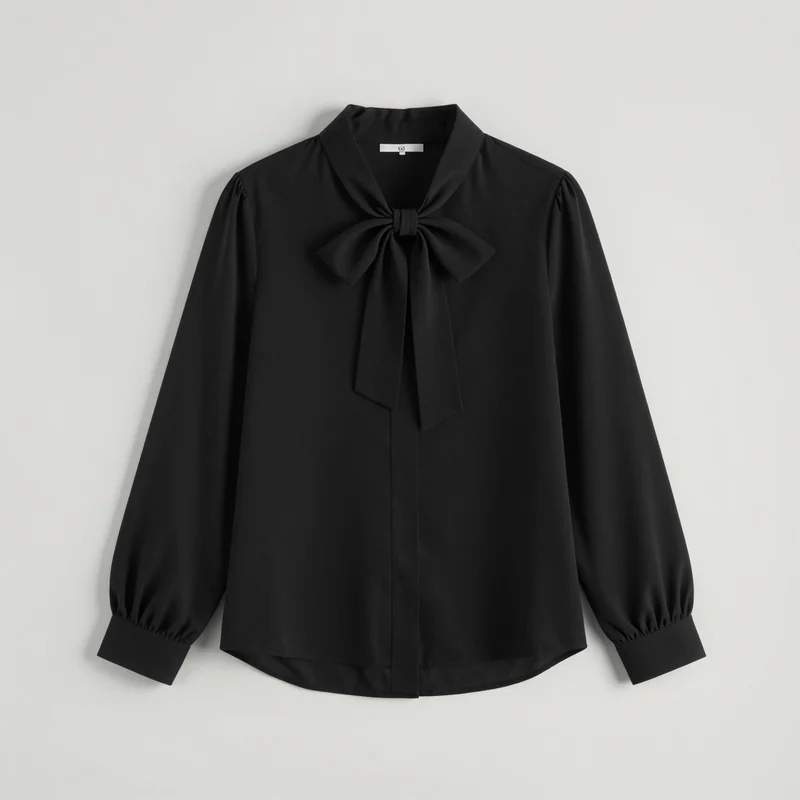 Black bow blouse, illustration of this kind of item