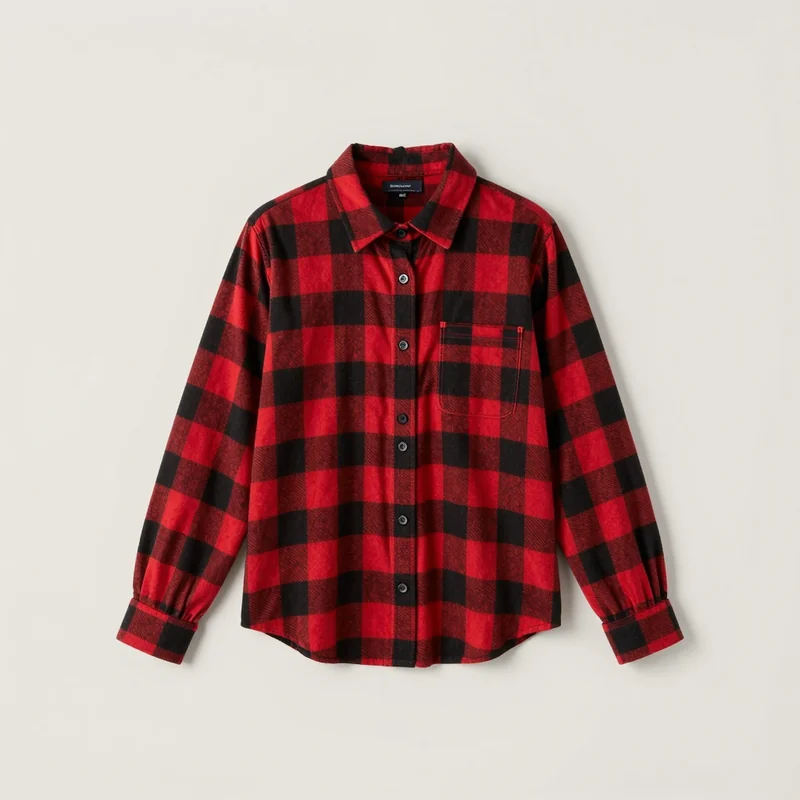 Plaid flannel shirt, illustration of this kind of item
