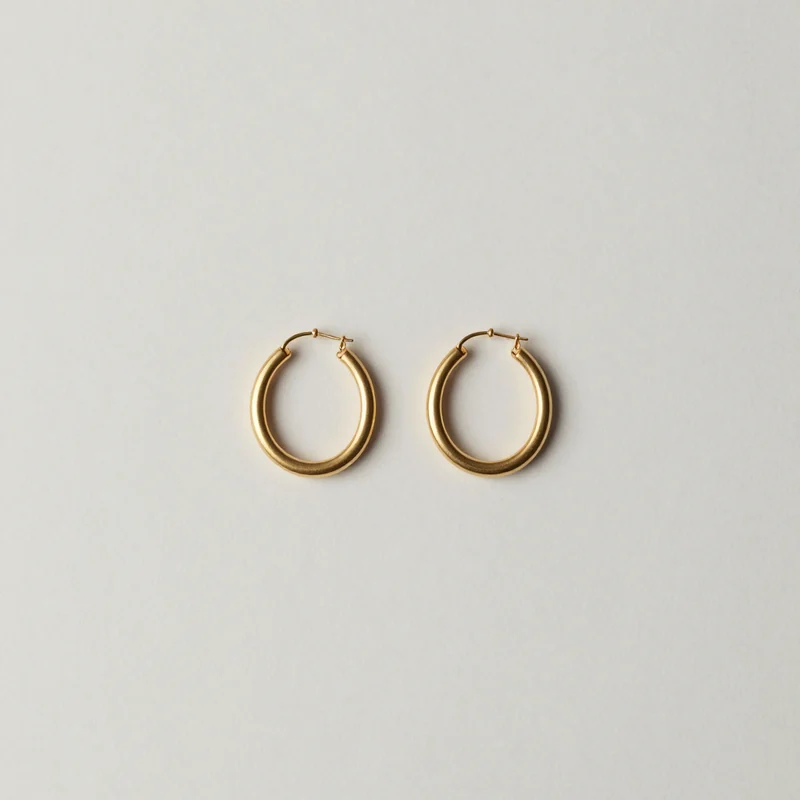 Gold tone hoop earrings, illustration of this kind of item