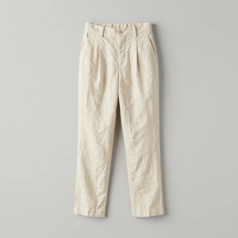 Cream linen trousers, illustration of this kind of item