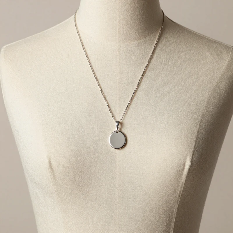 Silver tone pendant necklace, illustration of this kind of item