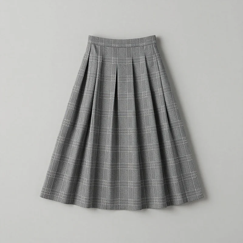 Plaid pleated skirt, illustration of this kind of item